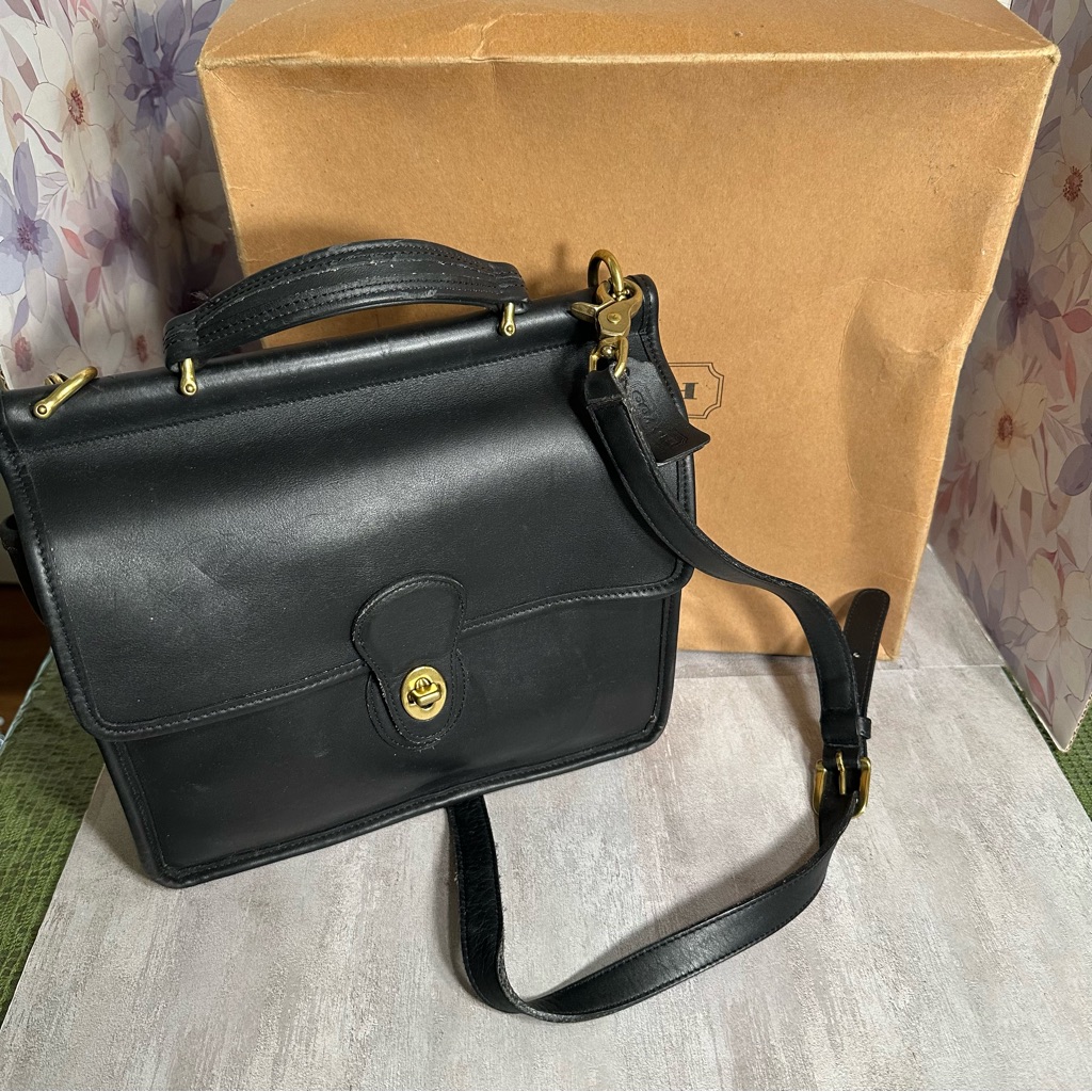 Vintage Coach Willis Black Leather Women's Bag Style C7m-9927